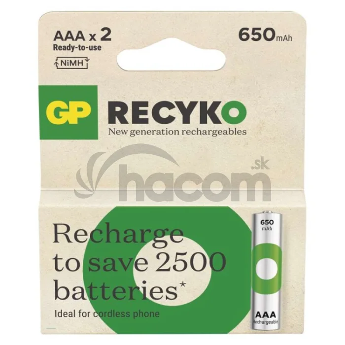Nabíjacia batéria GP ReCyko 650 (AAA) 2 ks
