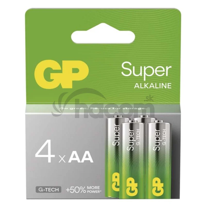 Alkalická batéria GP Super LR6 (AA), 4 ks