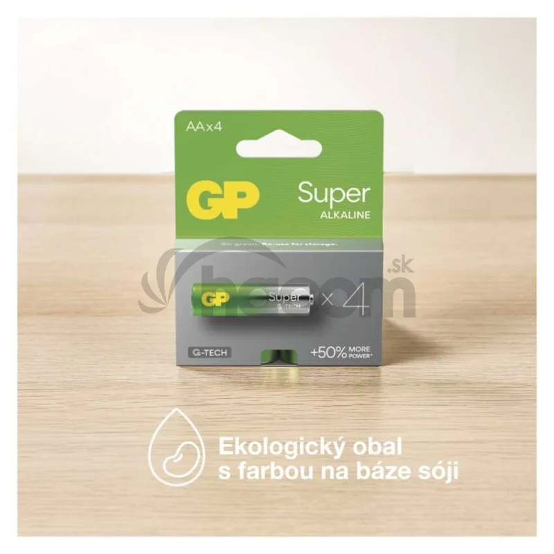 Alkalická batéria GP Super LR6 (AA), 4 ks