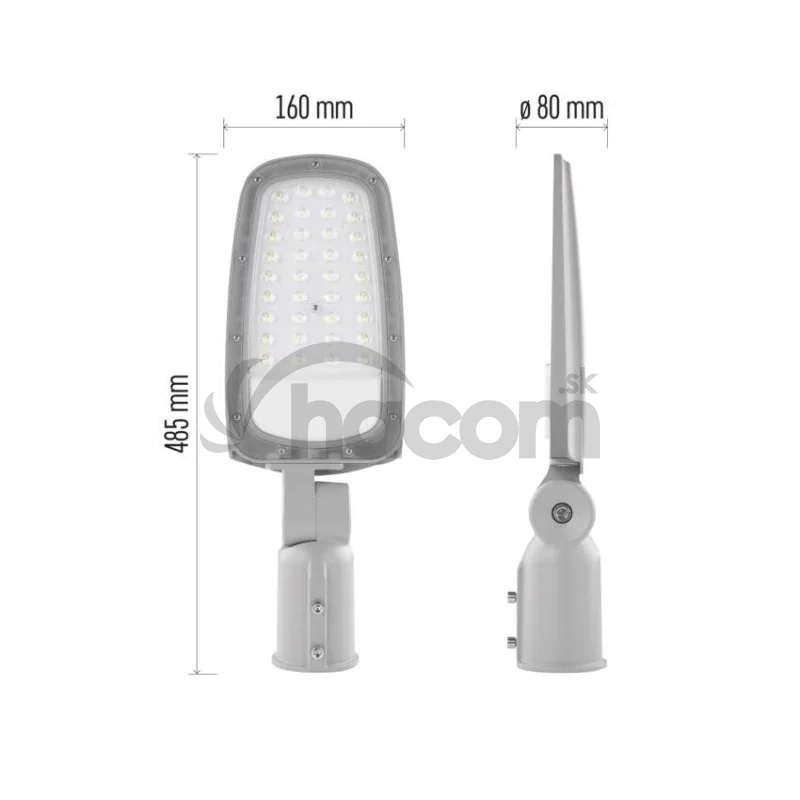 Pouličné verejné LED svietidlo SOLIS 50W, 6000 lm, neutrálna biela