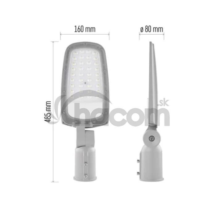 Pouličné verejné LED svietidlo SOLIS 50W, 6000 lm, neutrálna biela