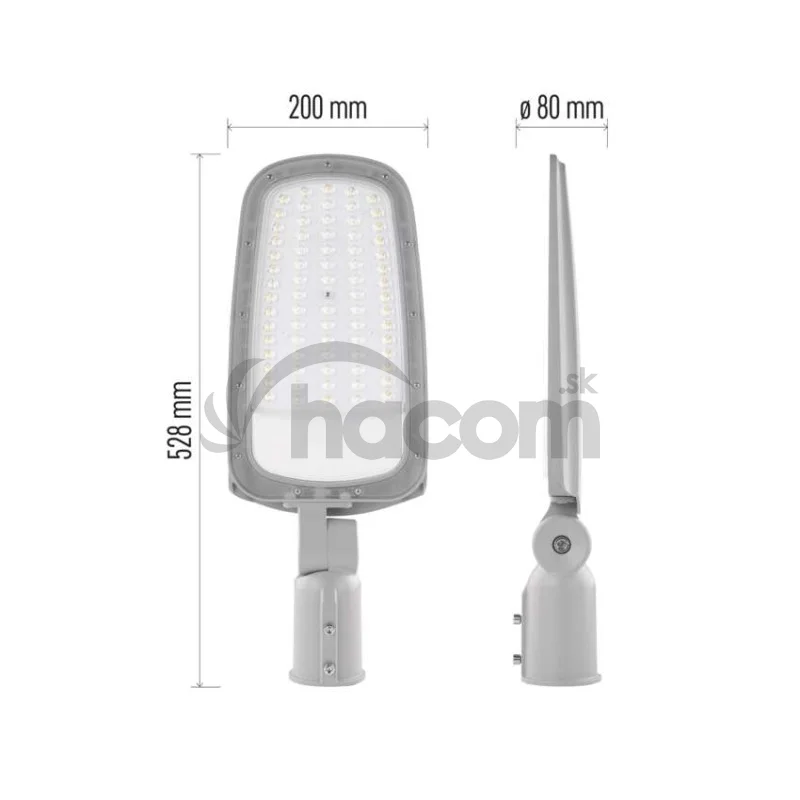 Pouličné verejné LED svietidlo SOLIS 70W, 8400 lm, neutrálna biela
