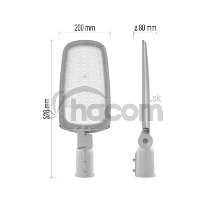 Pouličné verejné LED svietidlo SOLIS 70W, 8400 lm, neutrálna biela