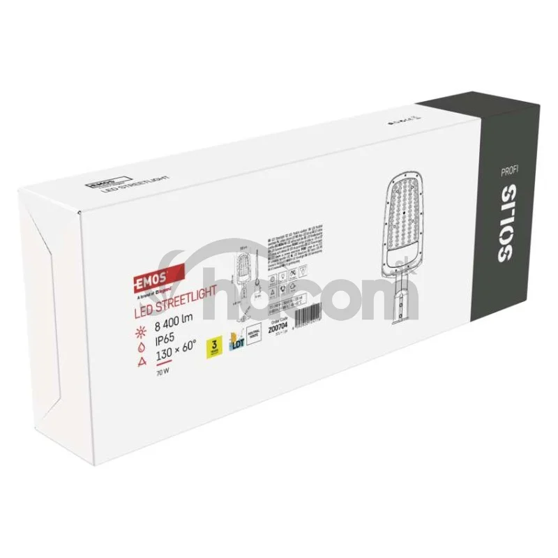 Pouličné verejné LED svietidlo SOLIS 70W, 8400 lm, neutrálna biela
