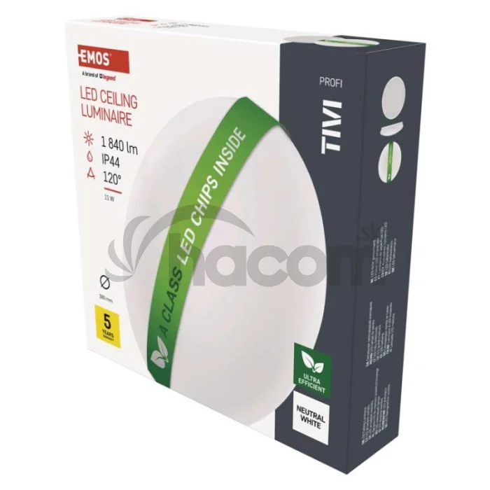 LED stropné svietidlo TIVI, A CLASS, okrúhle biele 11W, IP44, Neutrálna biela