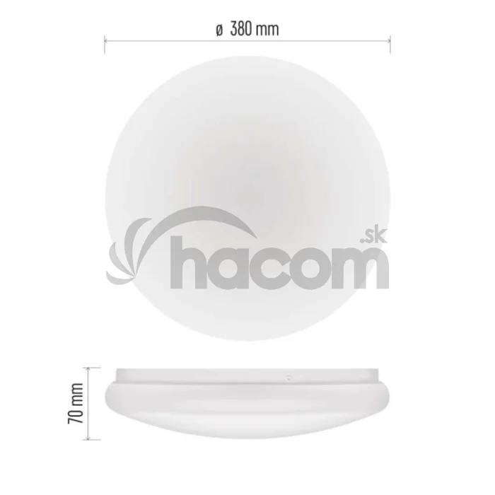LED stropné svietidlo TIVI, B CLASS, okrúhle biele 12,5W, IP44, Teplá biela