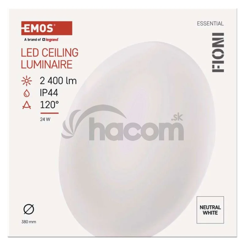 LED prisadené svietidlo FIONI, kruhové biele 24W, IP44, neutrálna biela
