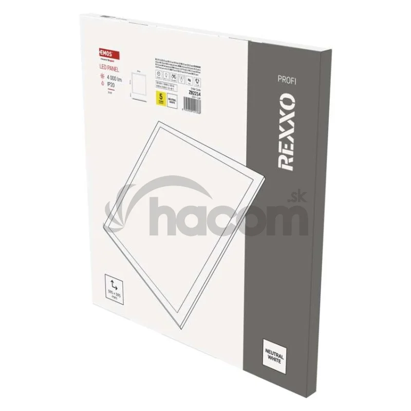 LED panel REXXO 60 x 60 cm / 24 mm, 36 W, 4 000 lm, vstavaný, neutrálna biela, IP20
