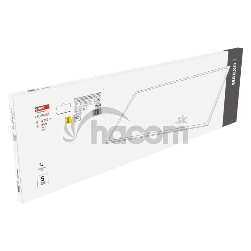 LED panel MAXXO 30 x 120 cm / 10 mm, 36 W, 4 320 lm, vstavaný, neutrálna biela, IP20