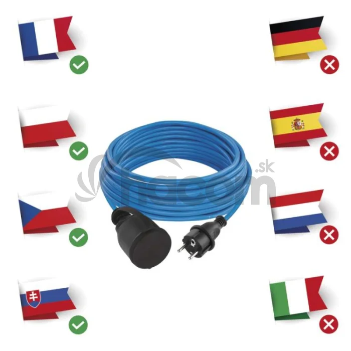 Špeciálny predlžovací kábel 10 m / 1 zásuvka / PVC / 230 V / 1,5 mm2