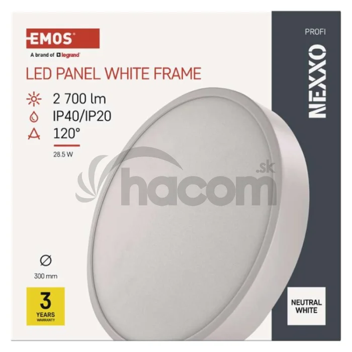 LED povrchové svietidlo NEXXO, okrúhle, biele, 28,5W, neutrálna biela