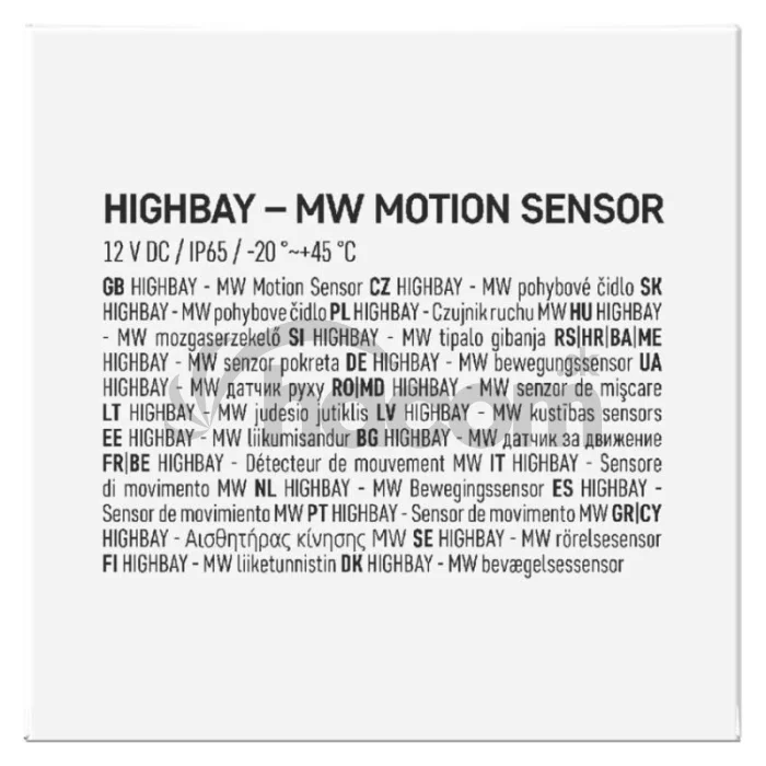 HIGHBAY - MW pohybove čidlo