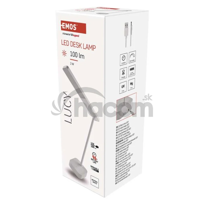LED stolná lampa LUCY, dobíjacia