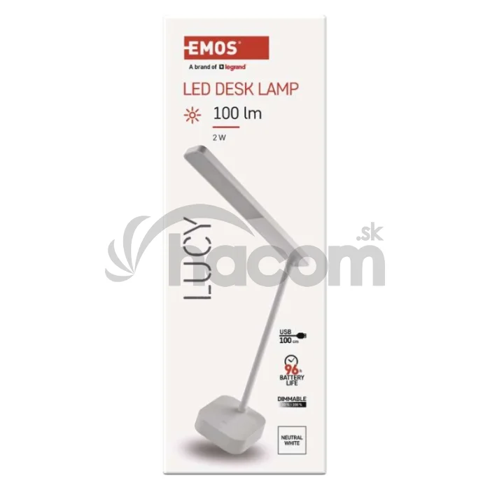 LED stolná lampa LUCY, dobíjacia