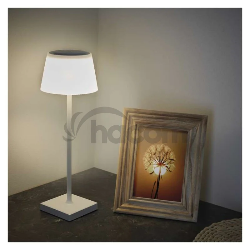LED stolná lampa KATIE, dobíjacia, biela