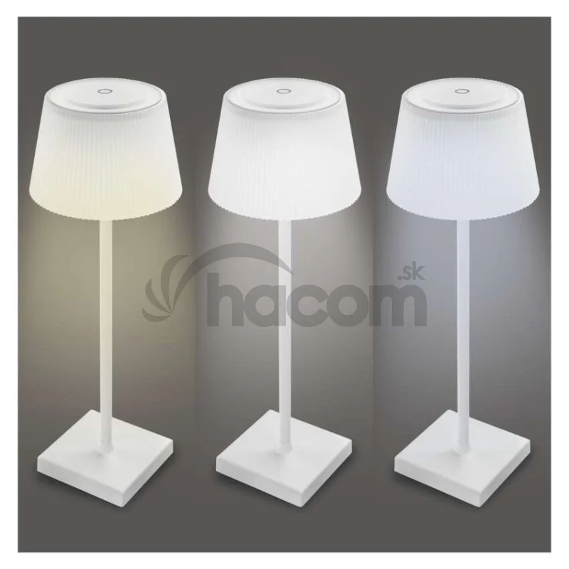 LED stolná lampa KATIE, dobíjacia, biela