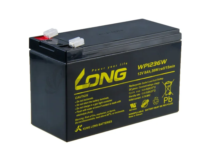 Long 12V 9Ah olovený akumulátor HighRate F2