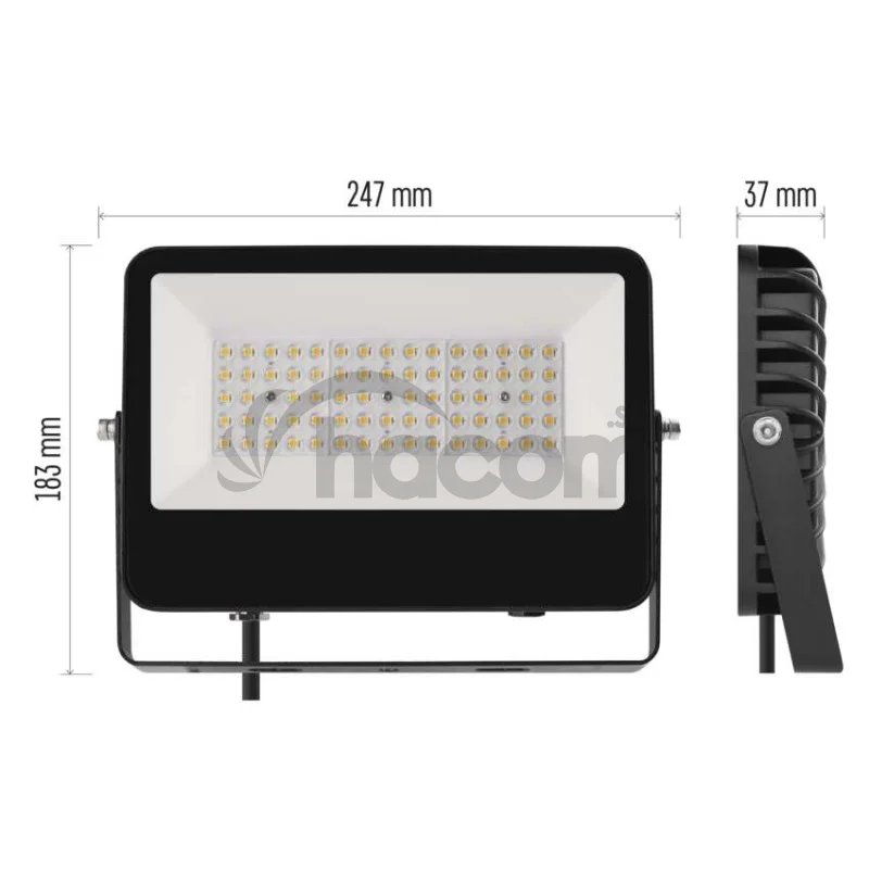 LED reflektor AVENO čierny, 48W neutrálna biela