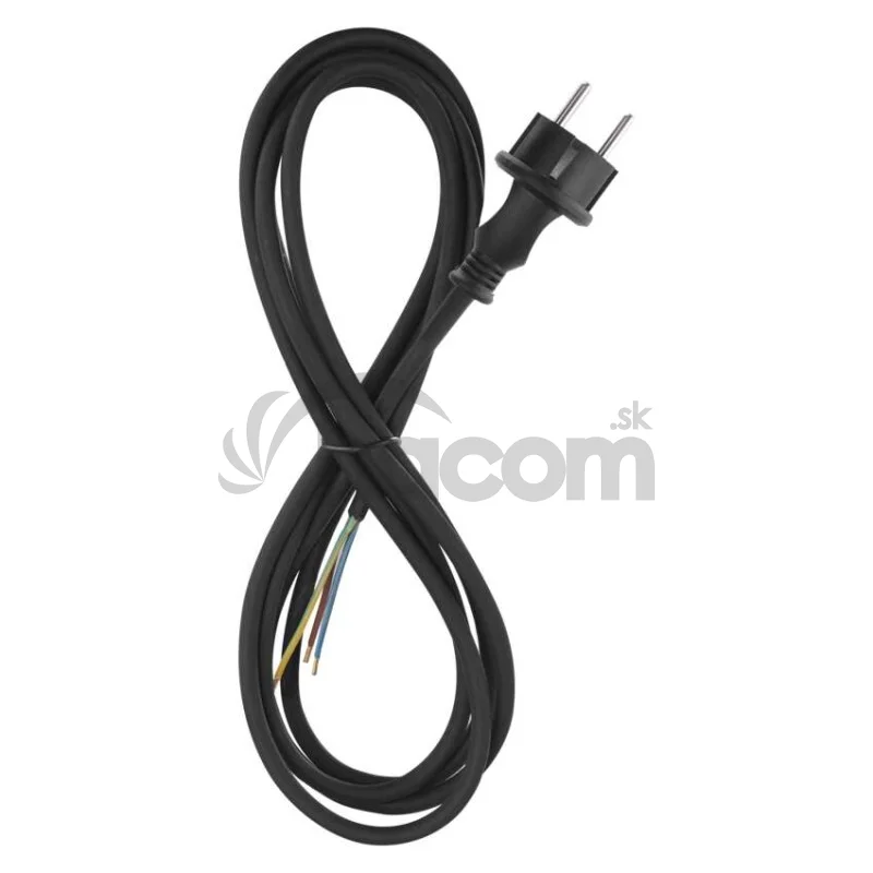 Flexošnúra guma/neoprén 3× 1 mm2, 3 m, čierna