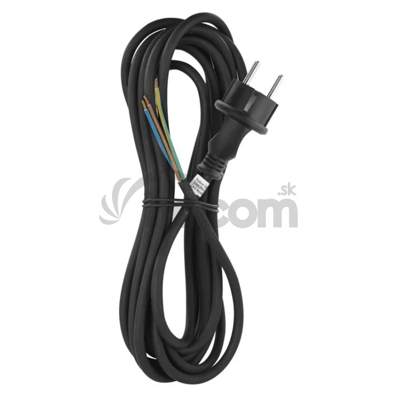 Flexošnúra guma/neoprén 3× 1 mm2, 5m, čierna