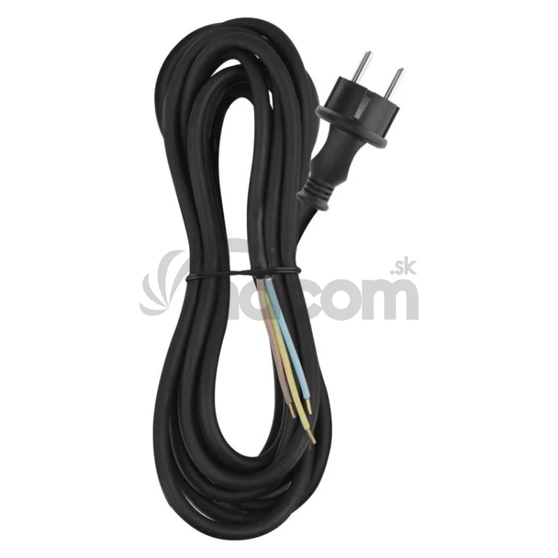 Flexošnúra guma/neoprén 3× 1,5 mm2, 5 m, čierna
