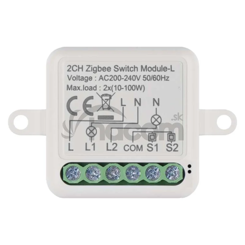 GoSmart prepínací modul IP-2104SZ, ZigBee, 2-kanálový (nevyžaduje N-vodič)