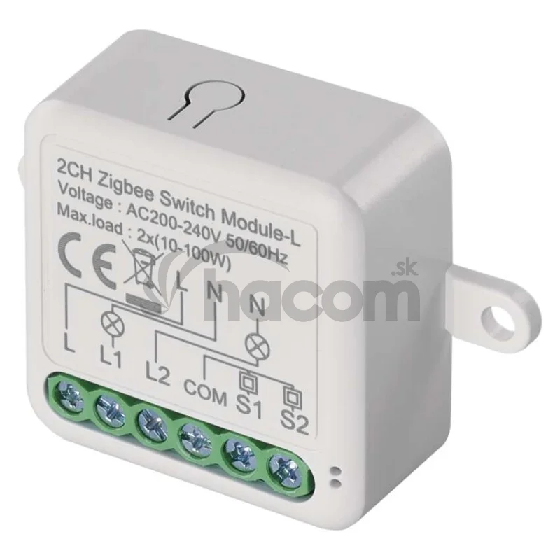 GoSmart prepínací modul IP-2104SZ, ZigBee, 2-kanálový (nevyžaduje N-vodič)