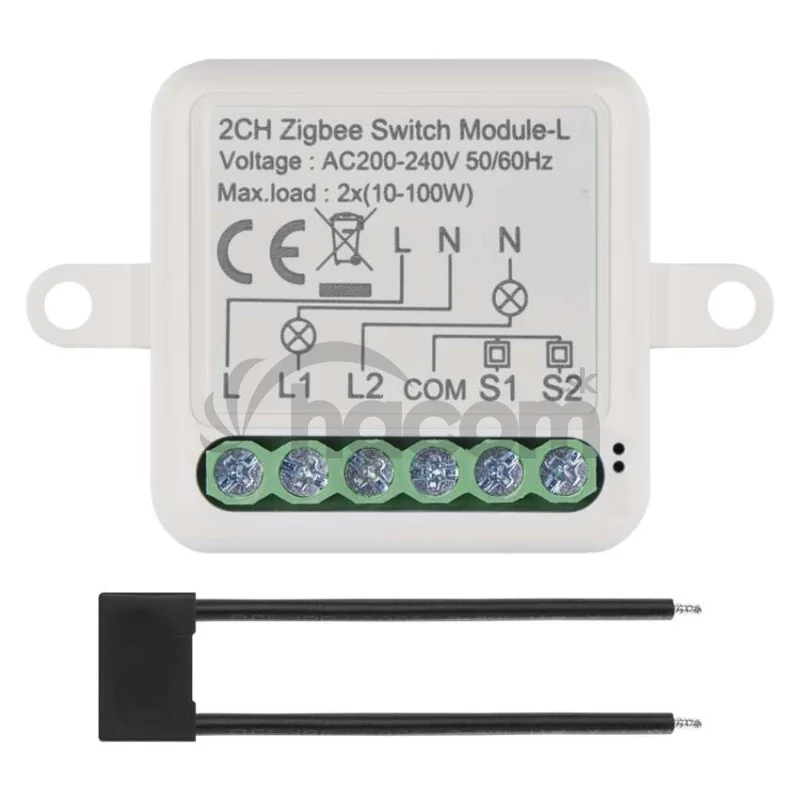 GoSmart prepínací modul IP-2104SZ, ZigBee, 2-kanálový (nevyžaduje N-vodič)
