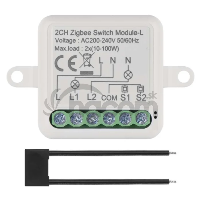 GoSmart prepínací modul IP-2104SZ, ZigBee, 2-kanálový (nevyžaduje N-vodič)