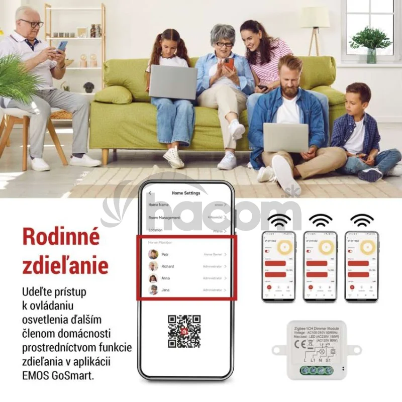 GoSmart modul stmievania IP-2111DZ, ZigBee, 1-kanálový
