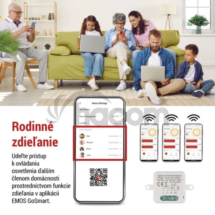 GoSmart modul stmievania IP-2111DZ, ZigBee, 1-kanálový