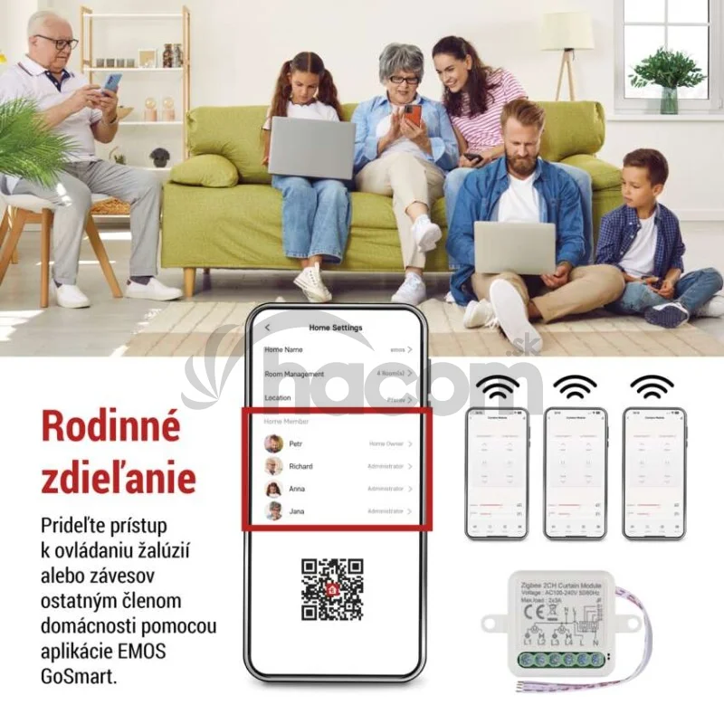GoSmart modul motora IP-2122CZ, ZigBee, 2-kanálový
