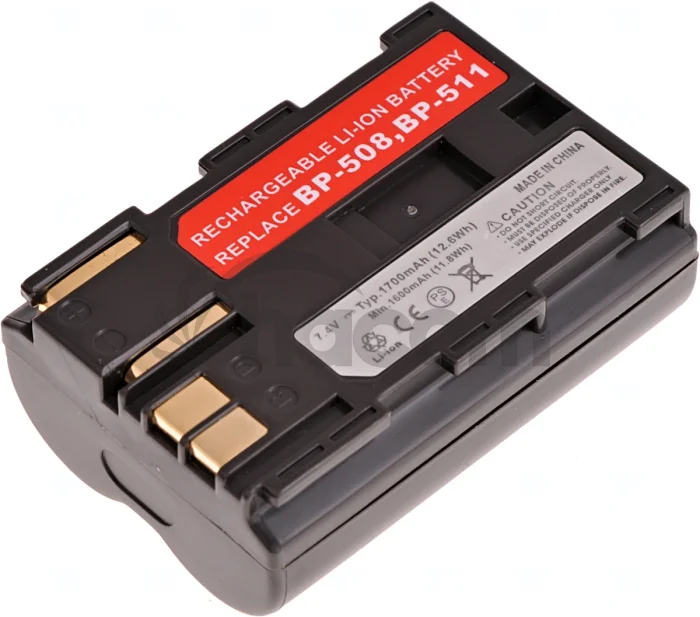 Batéria T6 Power Canon BP-508, BP-511, BP-511A, BP-512, BP-514, 1600mAh, 11,8Wh, hnedá