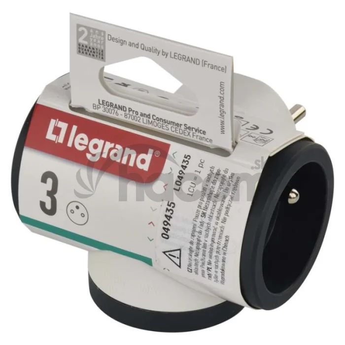 LEGRAND Revolution Rozbočovacia zásuvka 3× guľatá