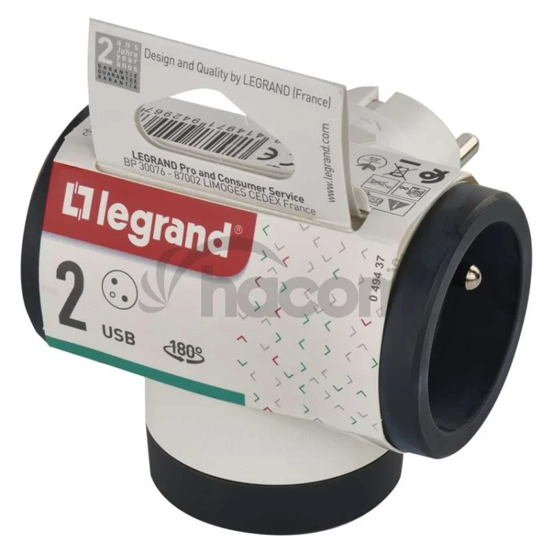LEGRAND Revolution Rozbočovacia zásuvka 2×, 1× USB-A + 1×USB-C