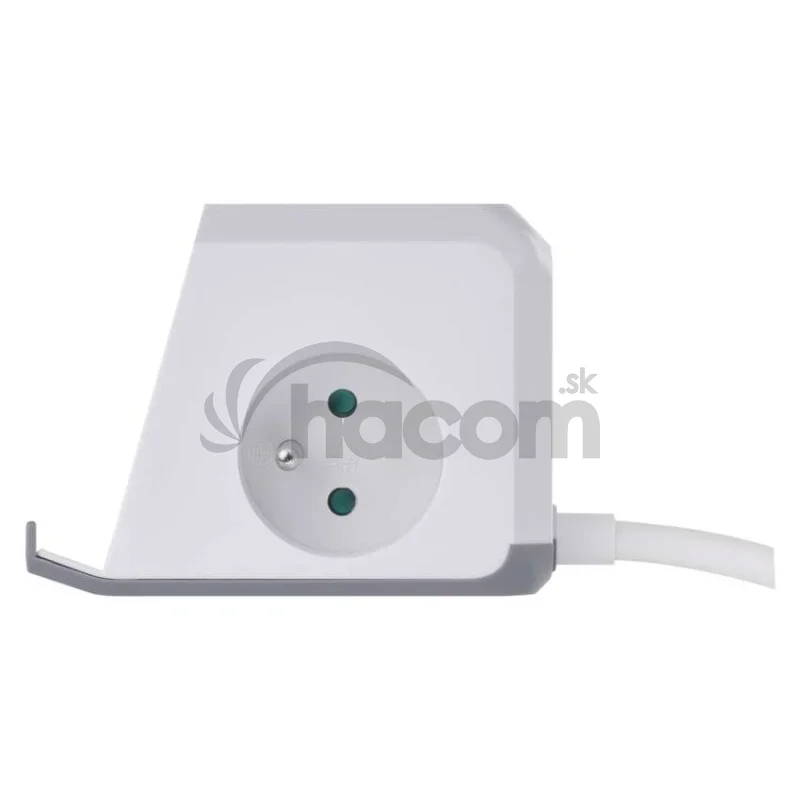 Predlžovací kábel - kocka 2 m / 2 zásuvky / biely / 2×USB-A + 1×USB-C+Qi / 1,5 mm2