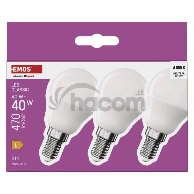LED žiarovka Classic Mini Globe / E14 / 4,2 W (40 W) / 470 lm / Neutrálna biela