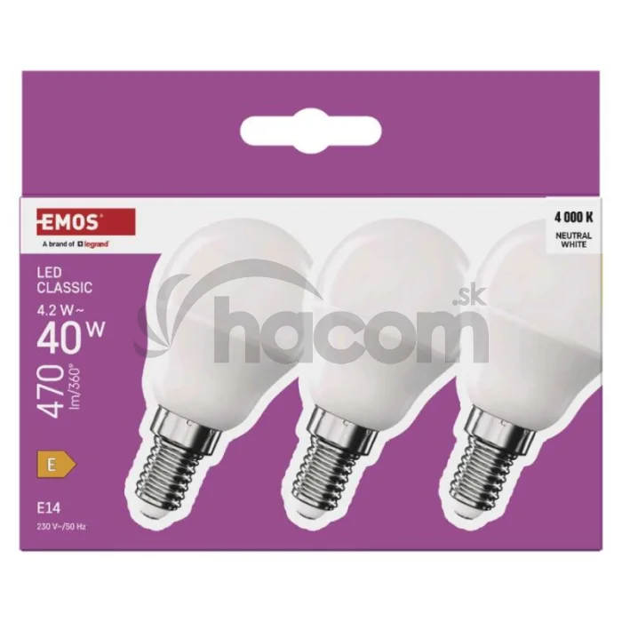LED žiarovka Classic Mini Globe / E14 / 4,2 W (40 W) / 470 lm / Neutrálna biela