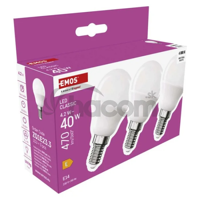 LED žiarovka Classic Mini Globe / E14 / 4,2 W (40 W) / 470 lm / Neutrálna biela