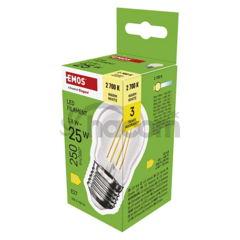LED žiarovka Filament Mini Globe / E27 / 1,8 W (25 W) / 250 lm / Teplá biela