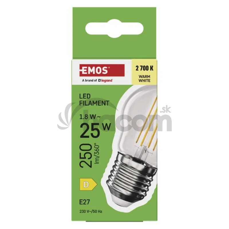 LED žiarovka Filament Mini Globe / E27 / 1,8 W (25 W) / 250 lm / Teplá biela