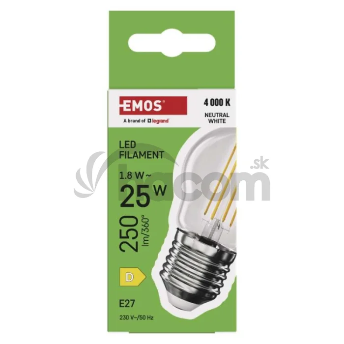 LED žiarovka Filament Mini Globe / E27 / 1,8 W (25 W) / 250 lm / Neutrálna biela