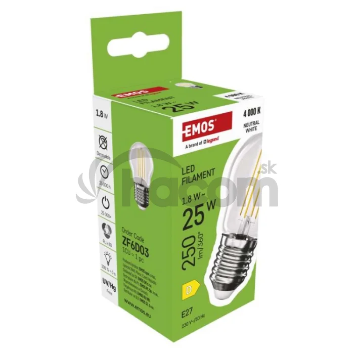 LED žiarovka Filament Mini Globe / E27 / 1,8 W (25 W) / 250 lm / Neutrálna biela