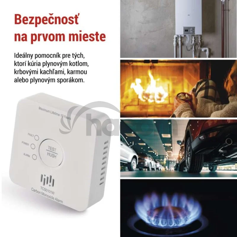 GoSmart detektor oxidu uhoľnatého v miestnosti TCS0101W s WiFi