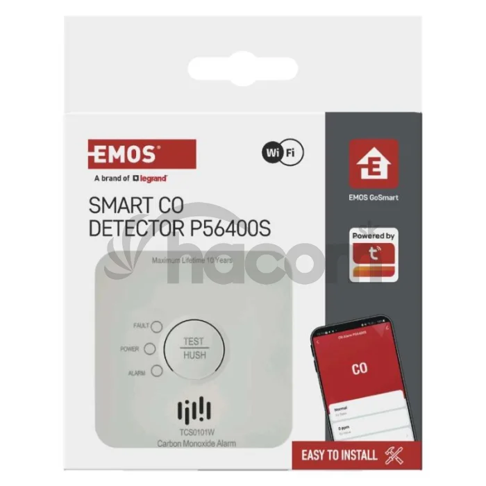 GoSmart detektor oxidu uhoľnatého v miestnosti TCS0101W s WiFi