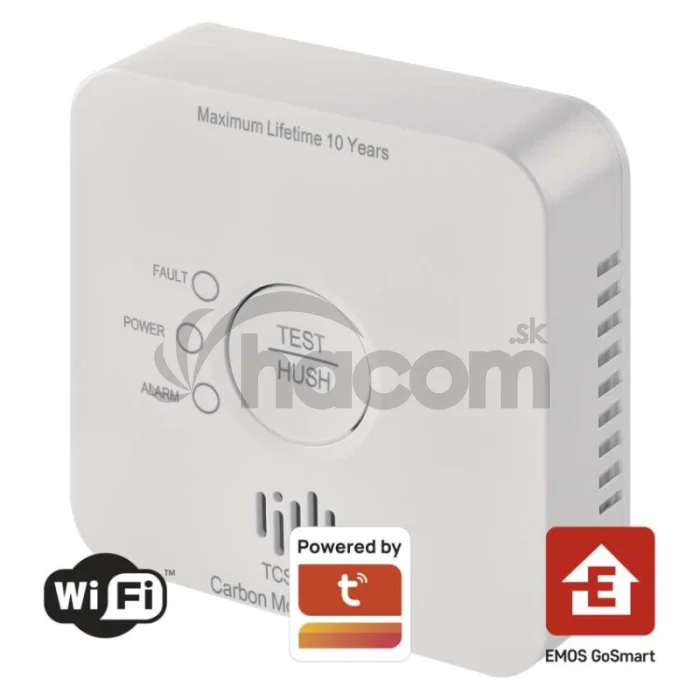GoSmart detektor oxidu uhoľnatého v miestnosti TCS0101W s WiFi
