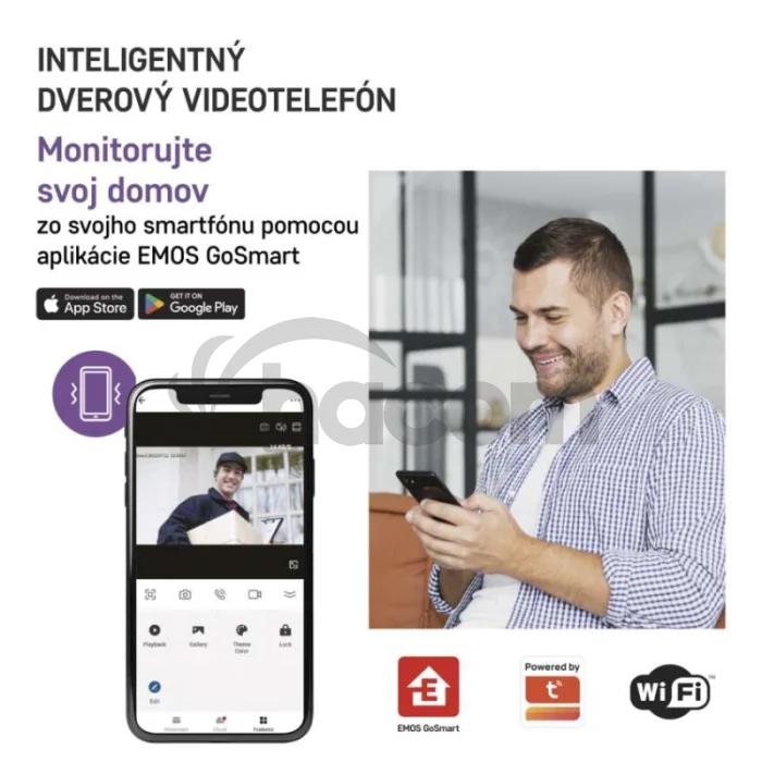 GoSmart Sada domáceho videovrátnika EMOS IP-750A s WiFi