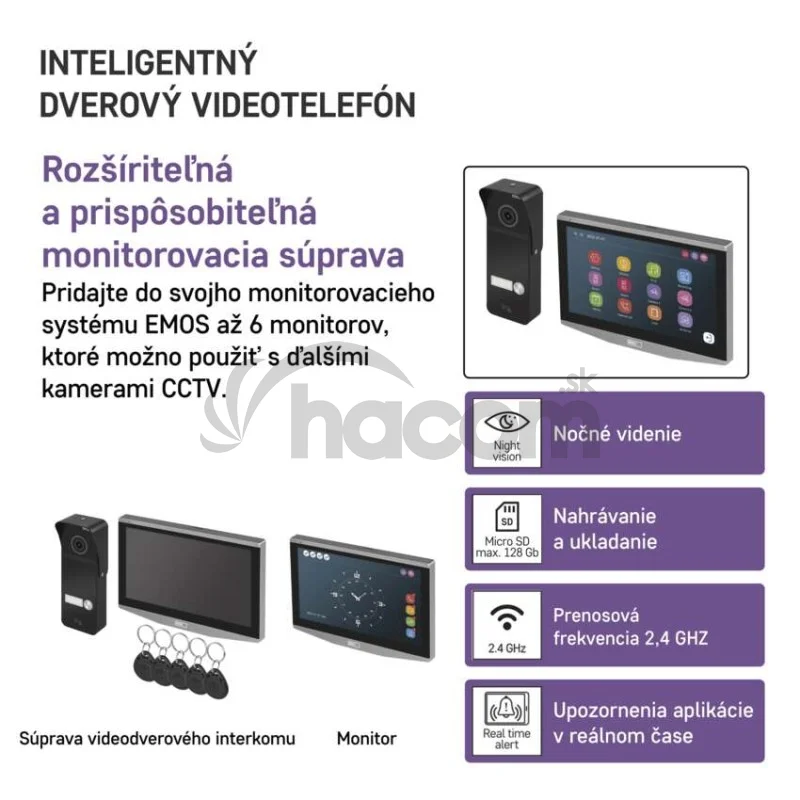 GoSmart Sada domáceho videovrátnika EMOS IP-750A s WiFi