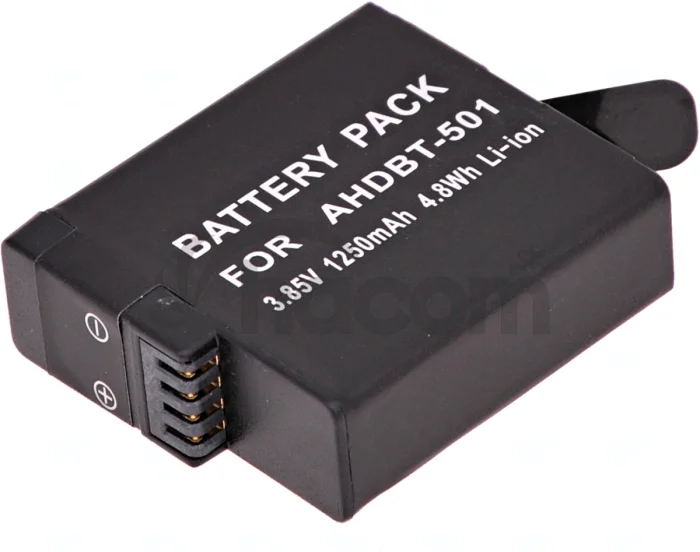 Batéria T6 Power pre GoPro Hero5, Hero6 Black, AHDBT-501, AABAT-001, 601-10197-000, 1250mAh, 4,8Wh