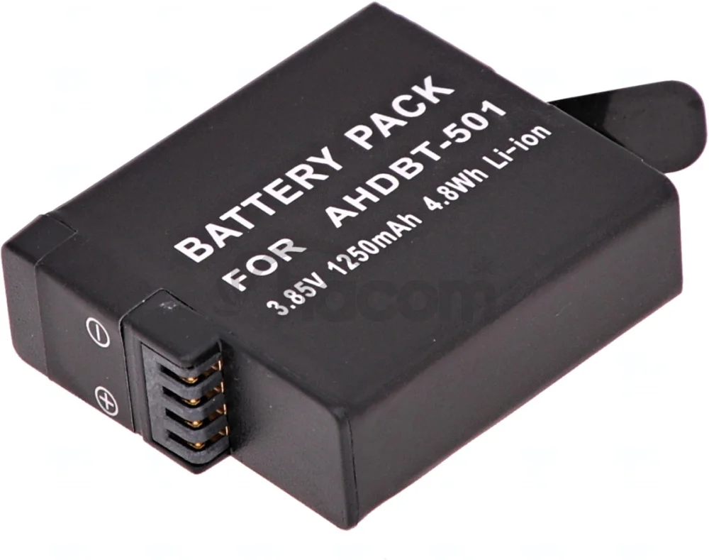 Batéria T6 Power pre GoPro Hero5, Hero6 Black, AHDBT-501, AABAT-001, 601-10197-000, 1250mAh, 4,8Wh